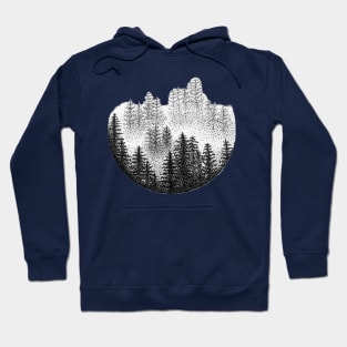 Circular Misty Pine Forest Hoodie